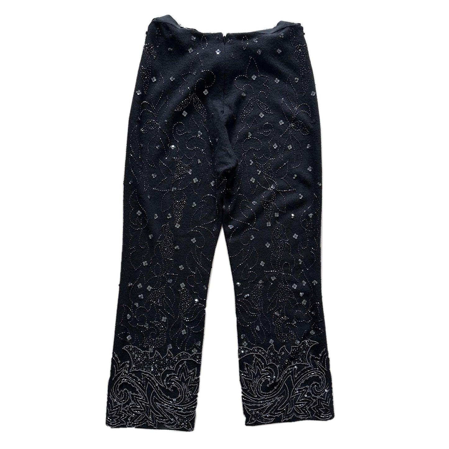 Dolce & Gabbana Sequin Hand Beaded Capri Wool Pants