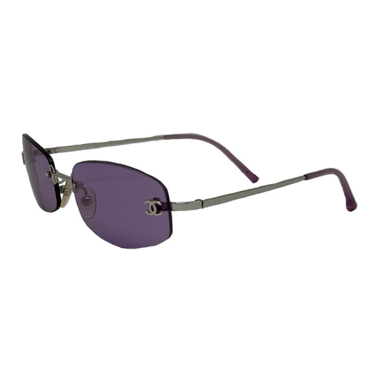 Chanel Rectangle CC Logo Purple Sunglasses
