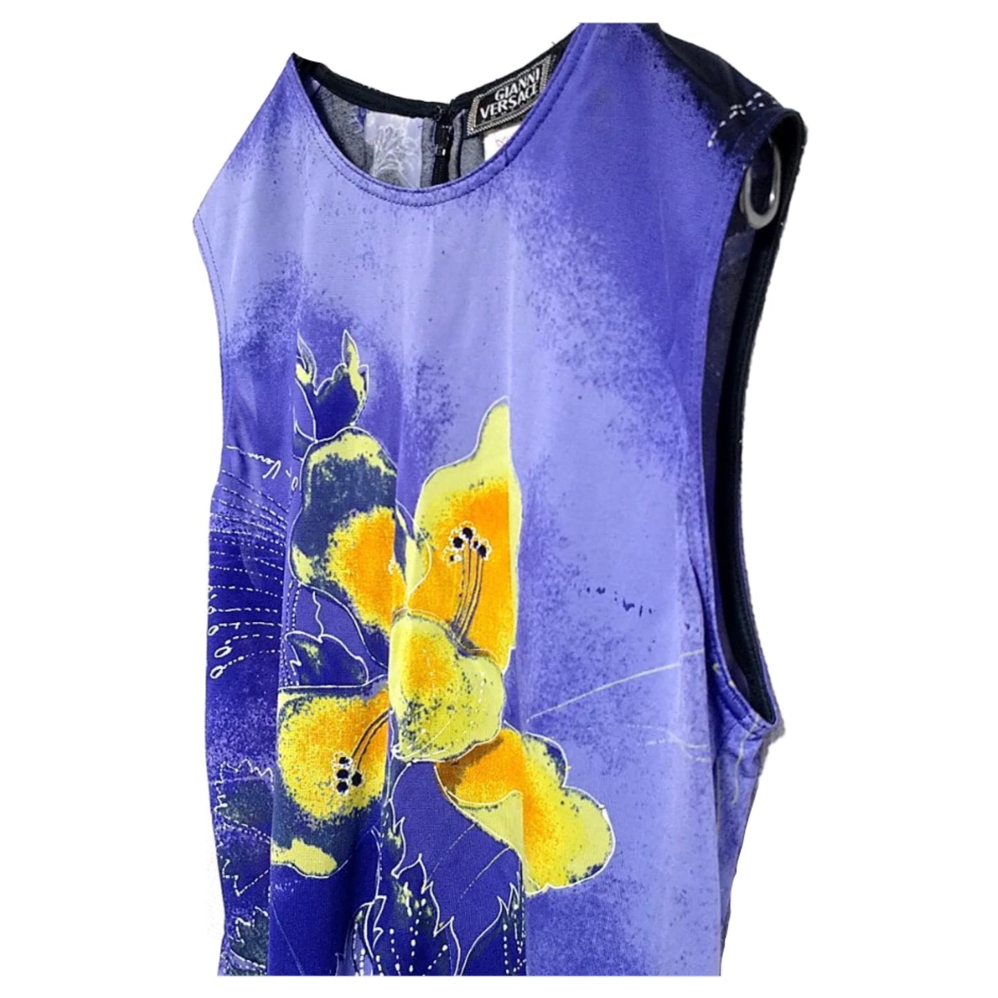 Gianni Versace Floral Abstract Graphic Print Tank Top