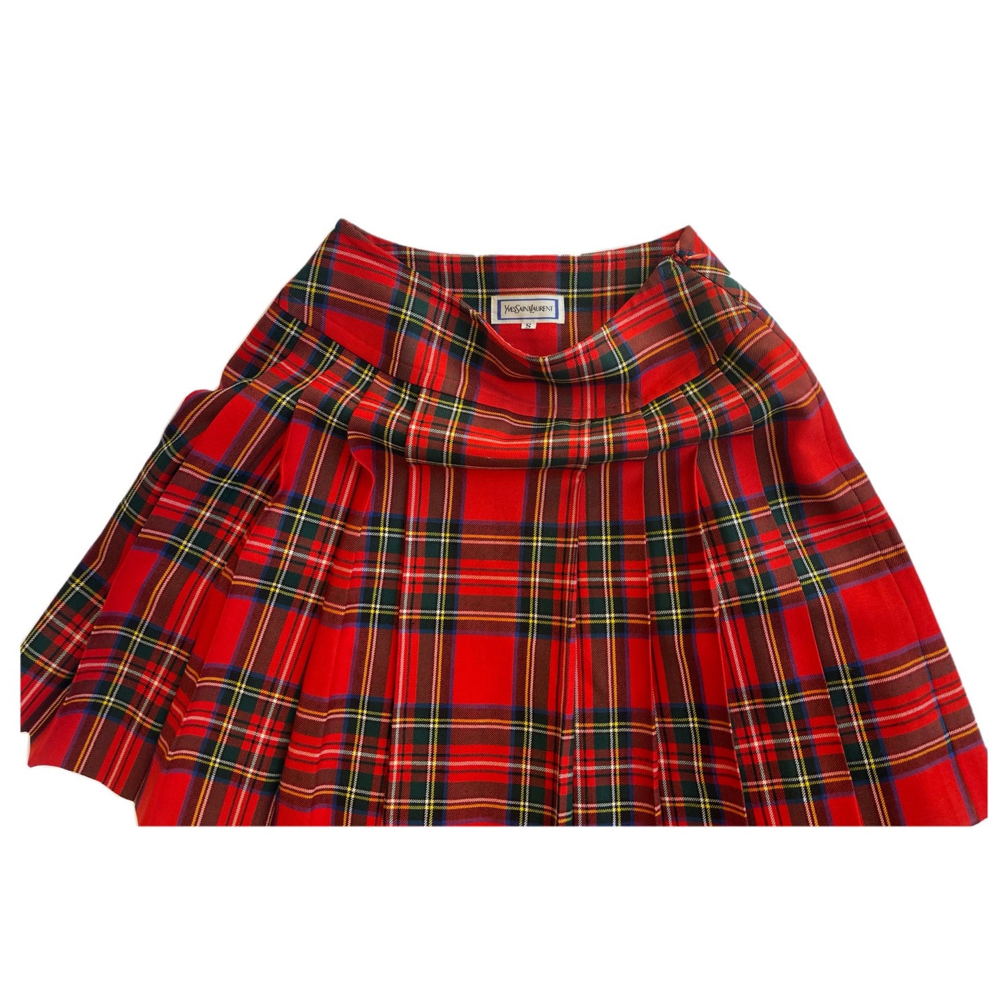 Yves Saint Laurent Tartan Pleated Mini Skirt