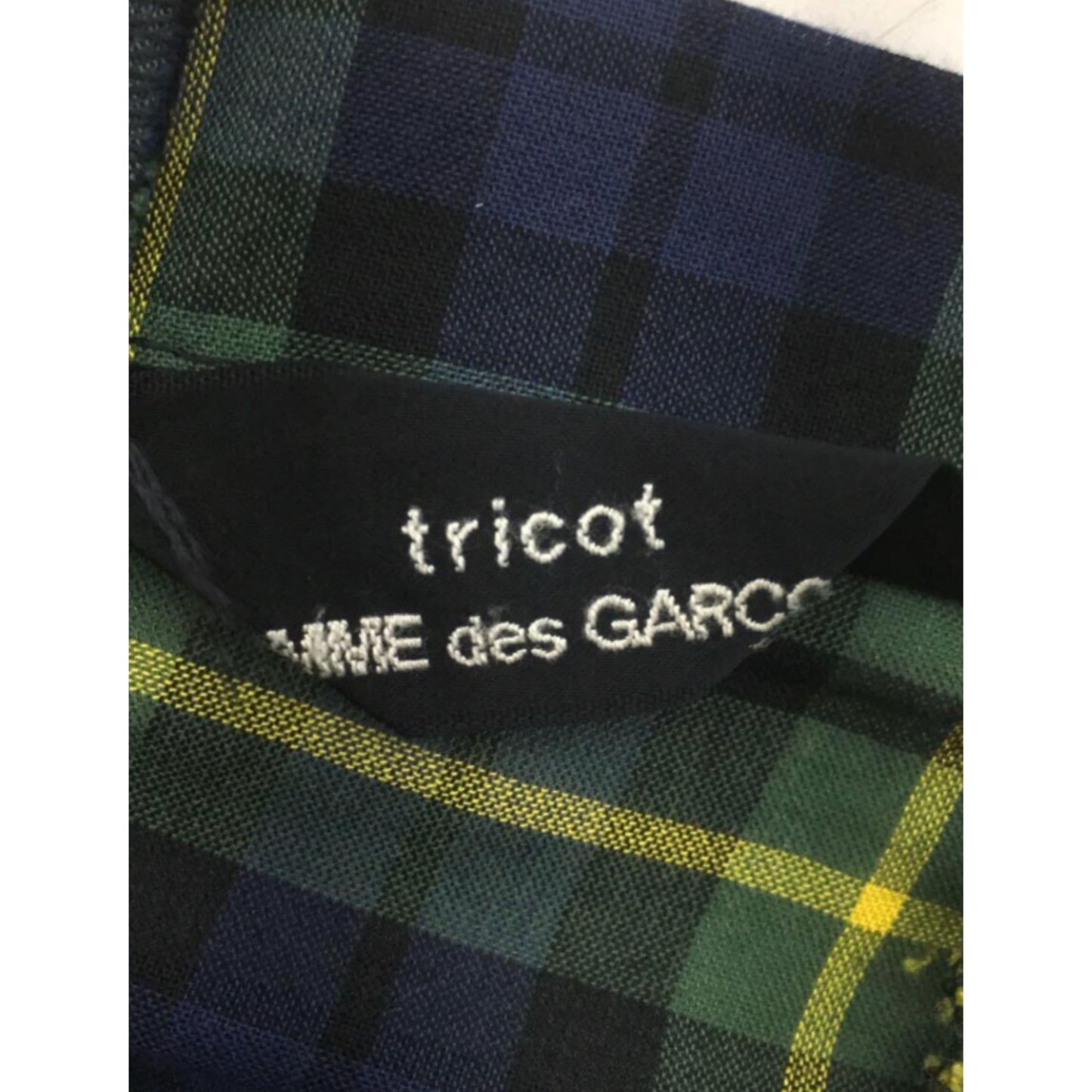 Tricot Comme Des Garcons Plaid Ruched Assymetrical Stitch Skirt