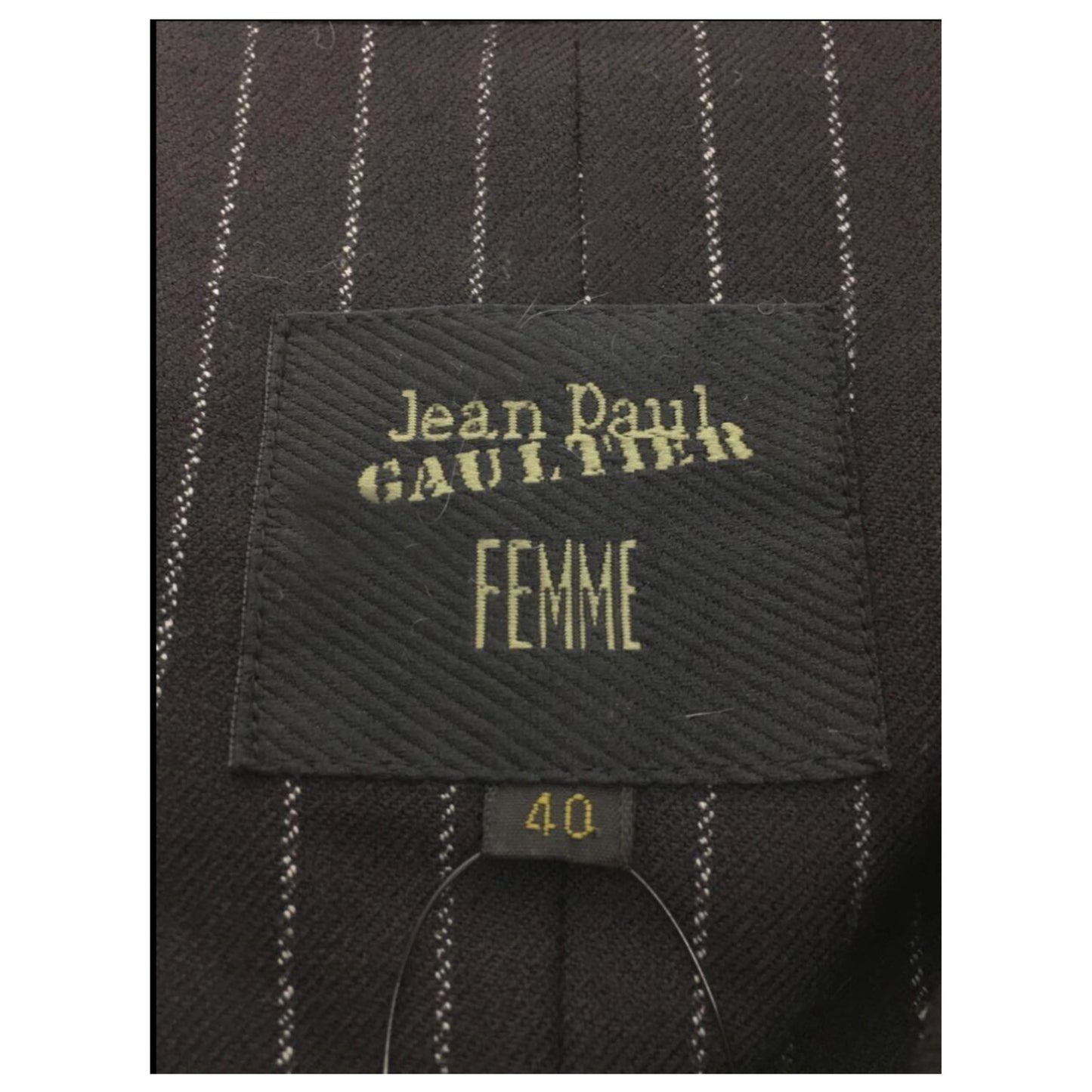 Jean Paul Gaultier Pinstripe Ls BlazerJumpsuit W Inner Leg Splits