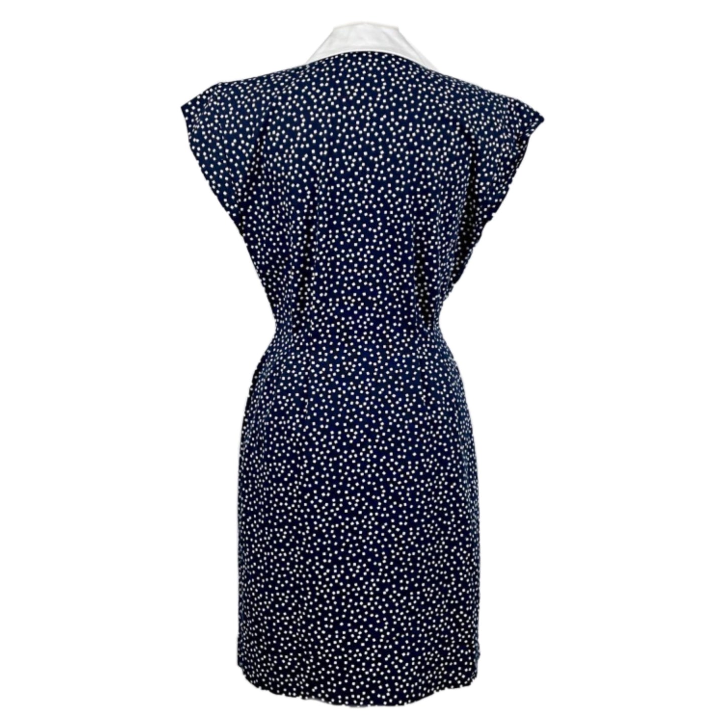 Yves Saint Laurent Square Print Shoulder Pad Sless Midi Dress