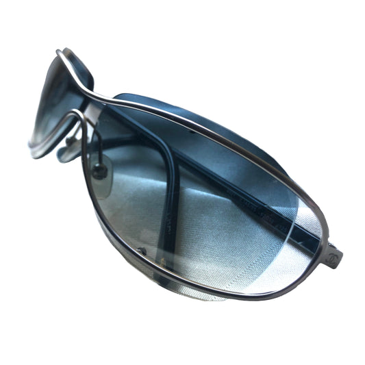 Chanel Blue Gradient Metal Frame Sunglasses