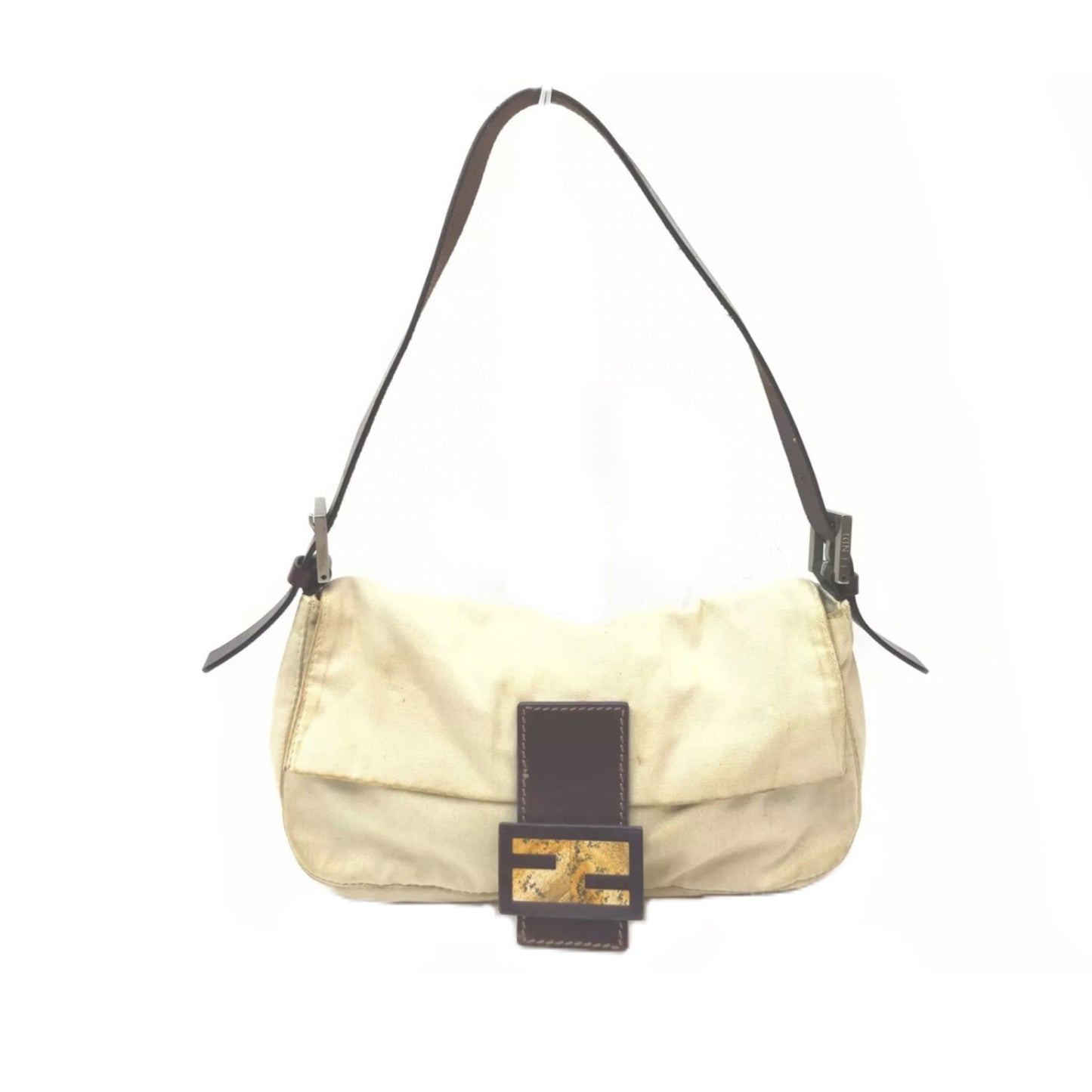 Fendi Cream/Beige Material Baguette Handbag