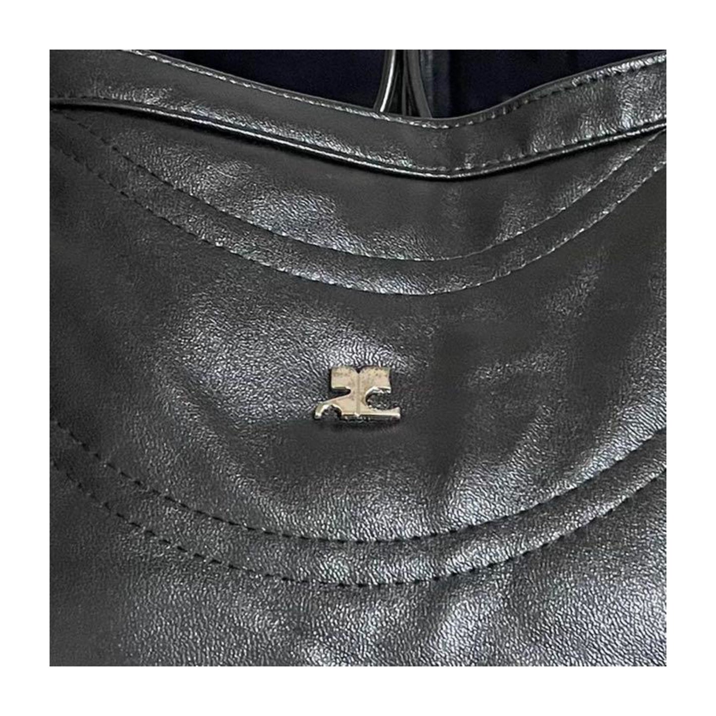 Courreges Faux Leather Logo Dresses