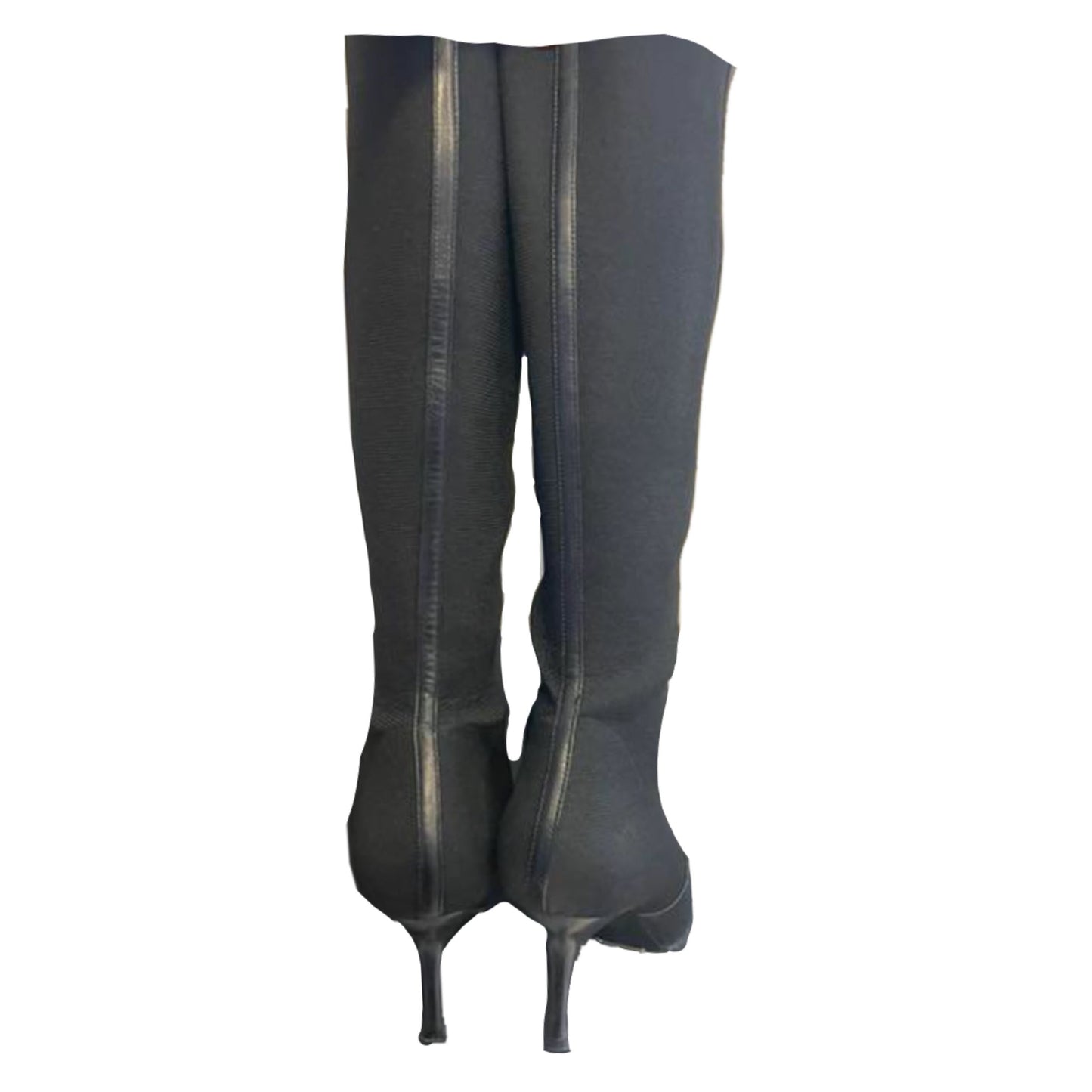 Dolce & Gabbana Kitten Heel Point Toe Elasticated Calf Knee High Boots Sz37