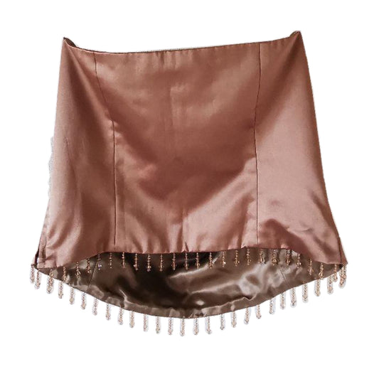 Ralph Lauren Satin Bustier w Embellished Drop Trimming