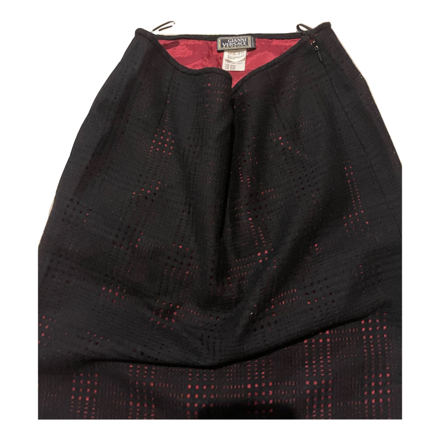 Gianni Versace Checkered Felt Skirt Cardigan Top Skirt Set