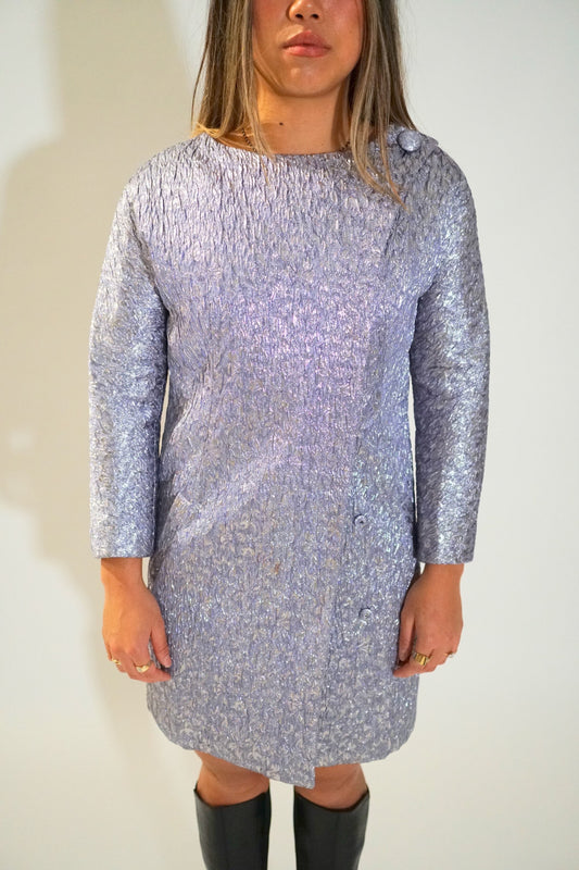 Balenciaga Metallic Button Dress Coat