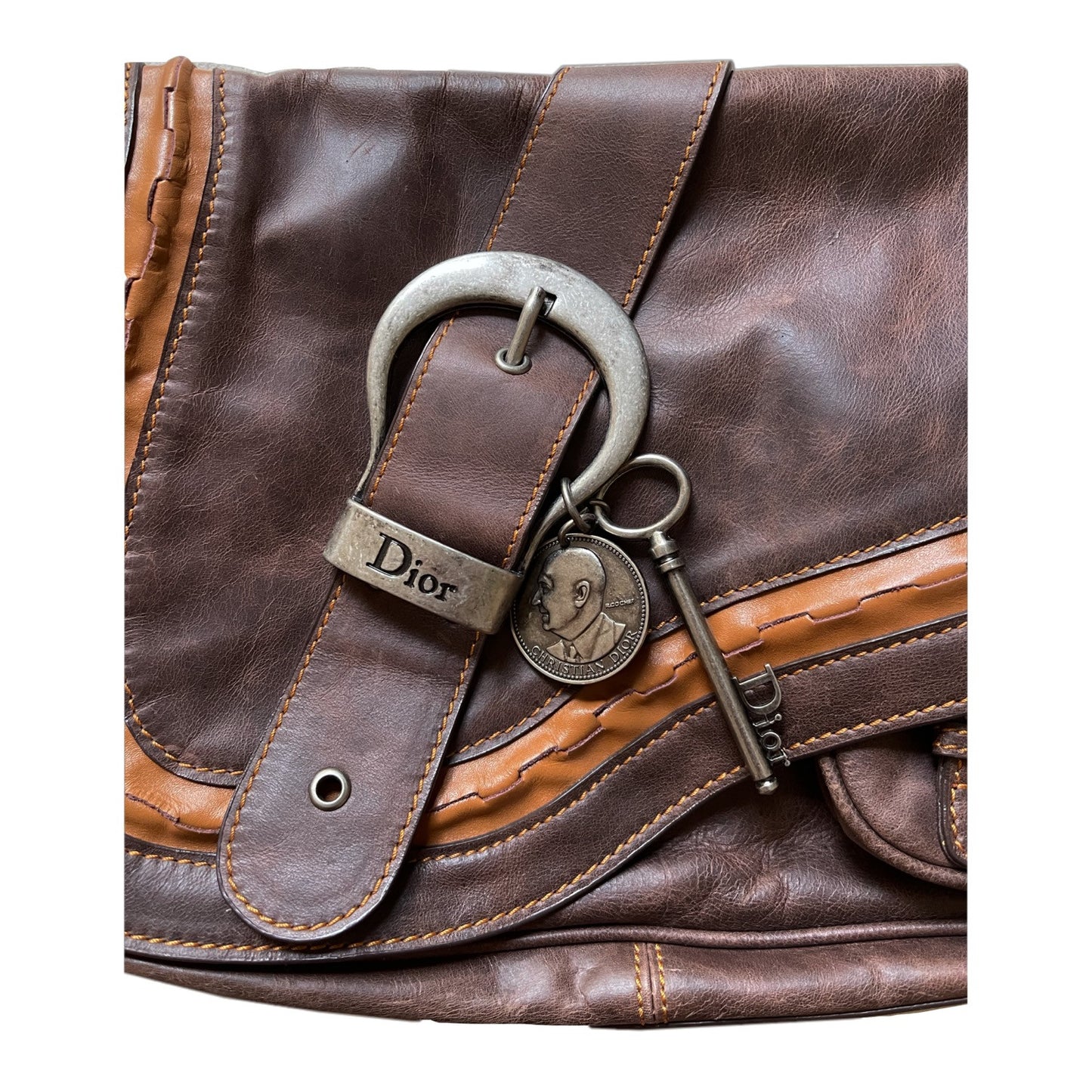 Christian Dior Brown Saddle Gaucho Bag