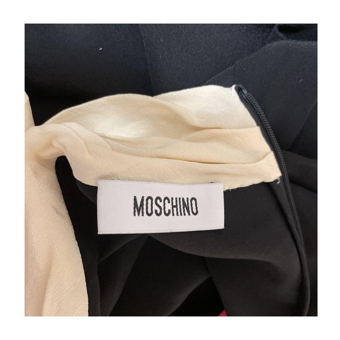 Moschino Silk Pussy Bow Mock Neck LS Blouse