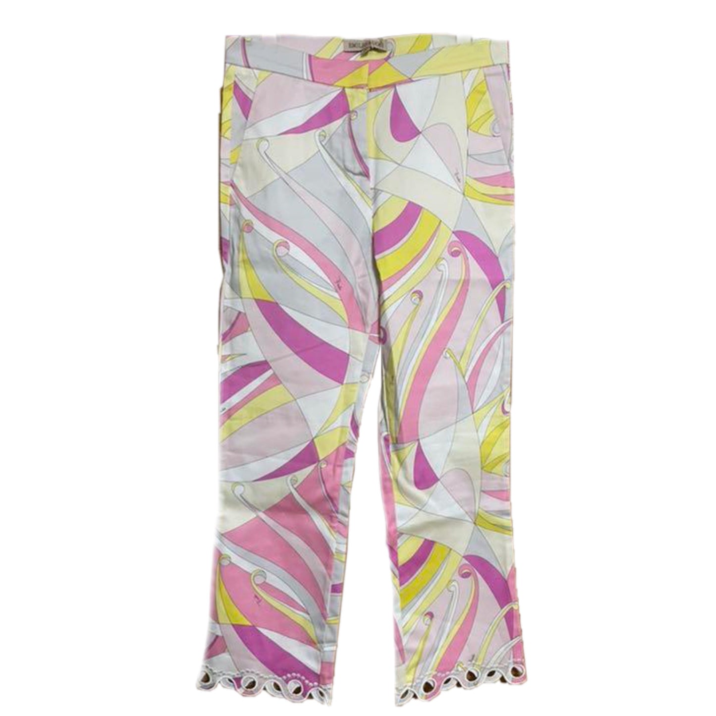 Emilio Pucci Abstract Pants W Trim Hem