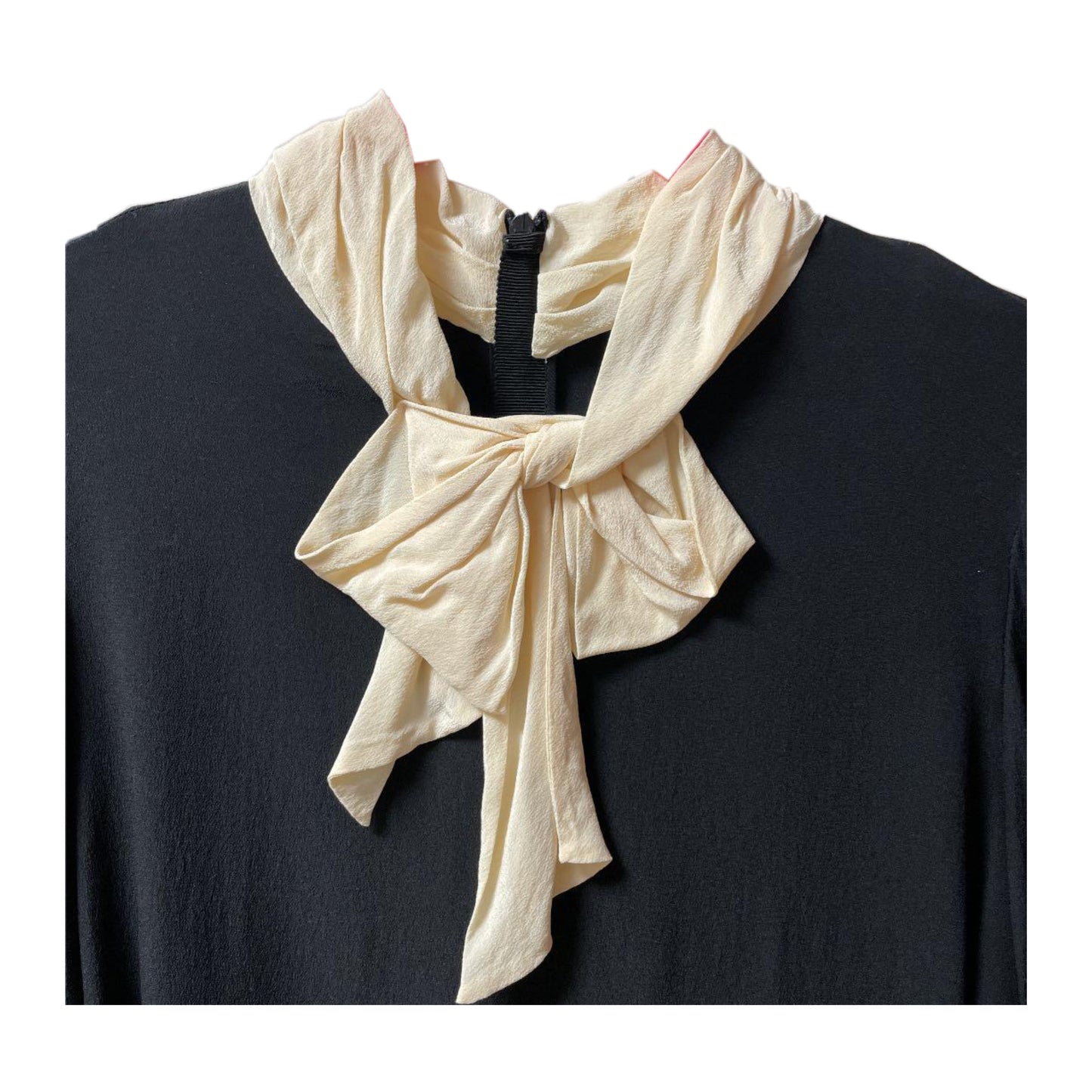 Moschino Silk Pussy Bow Mock Neck LS Blouse