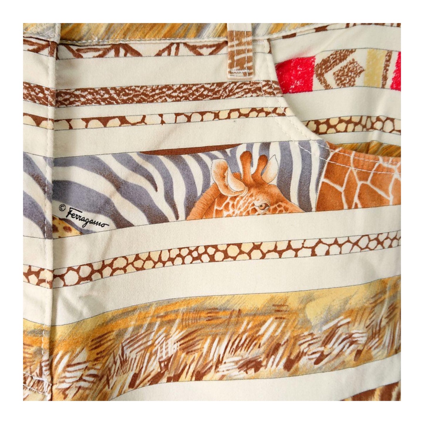 Salvatore Ferragamo Safari Stripe High Waist Jeans