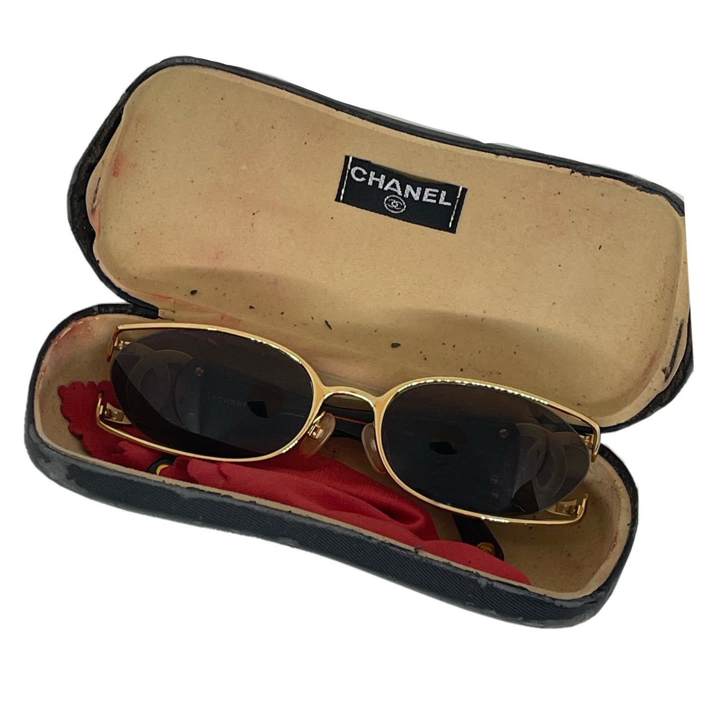 Chanel Gold Frame CC Logo Sunglasses