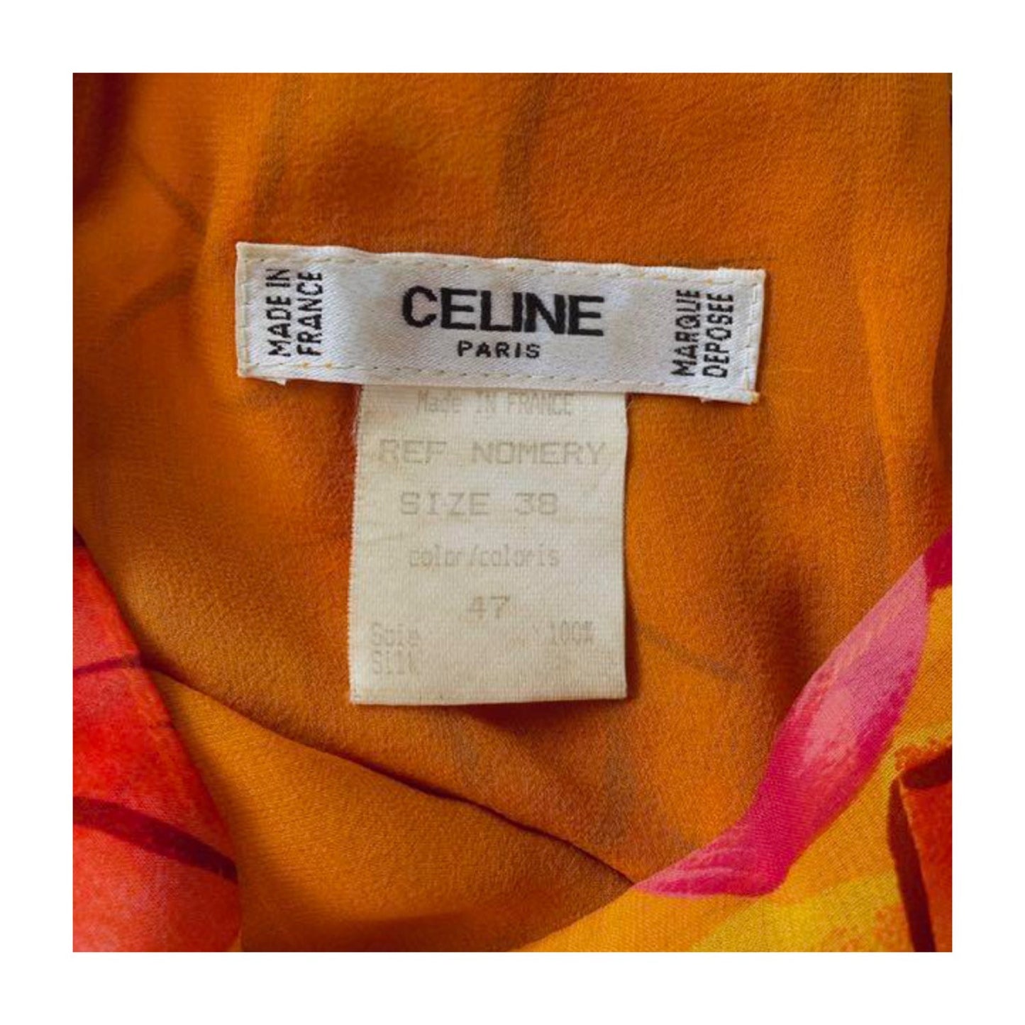 Celine Floral Logo Silk Midi Dress