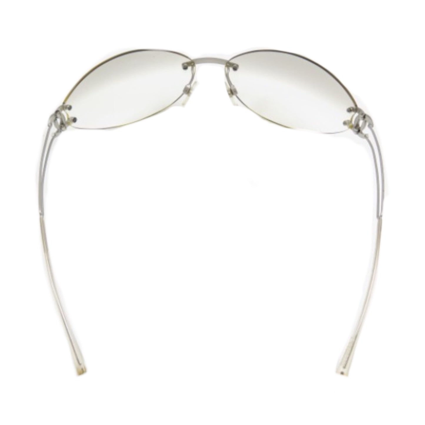 Chanel Rimless Silver CC Logo Sunglasses