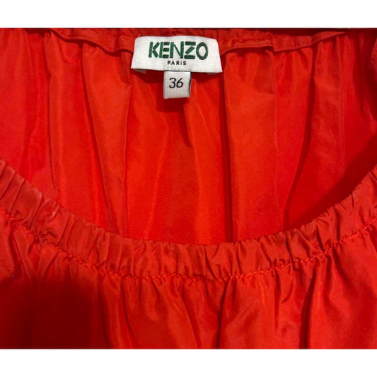Kenzo Multi Tie Scoop Neck Sless Red Midi dress