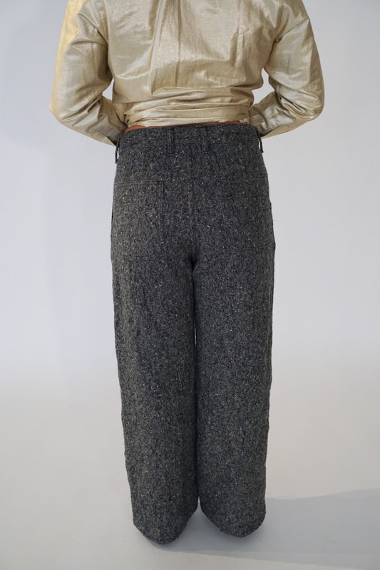 Tricot Comme Des Garcons Grey Melange Wool Wide Leg Pants