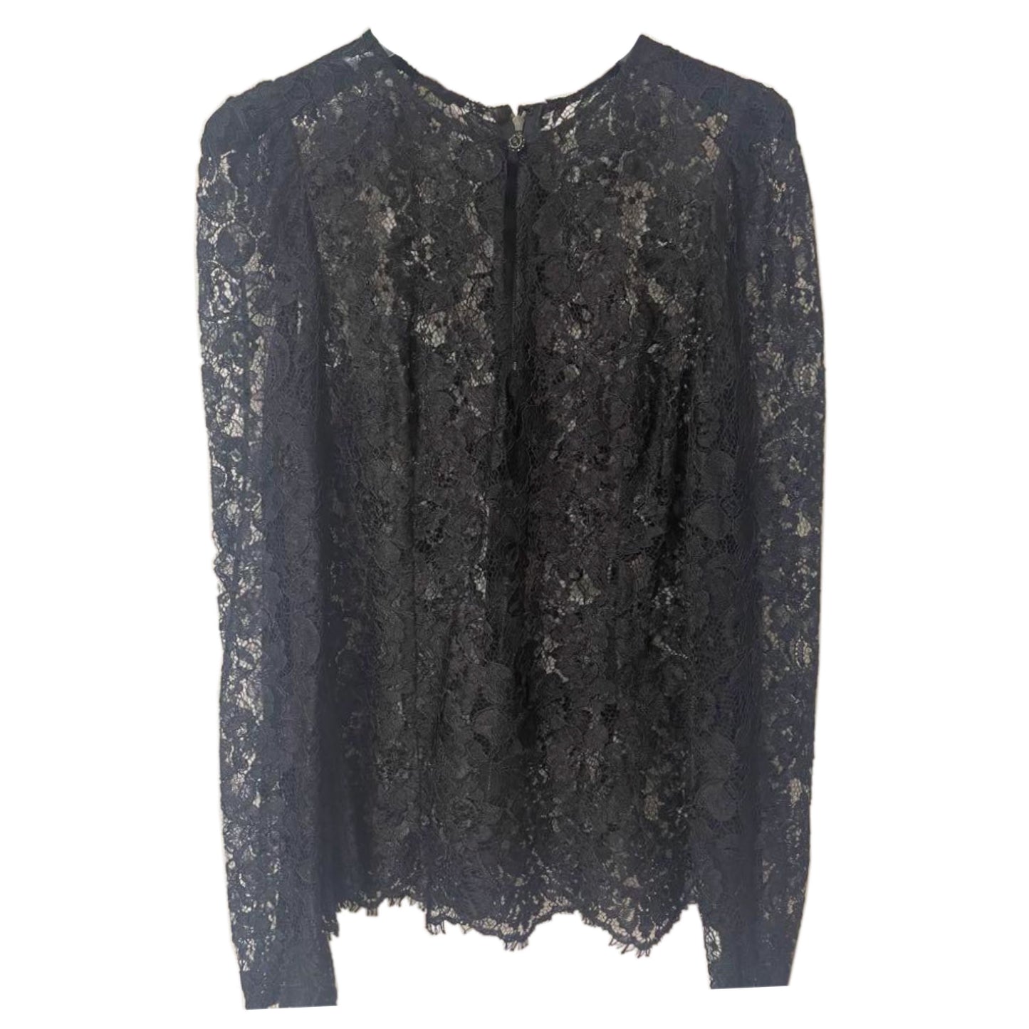 Dolce & Gabbana Lace Keyhole LS Blouse