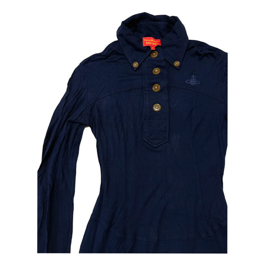 Vivienne Westwood Navy Long Sleeve Polo Mini Dress