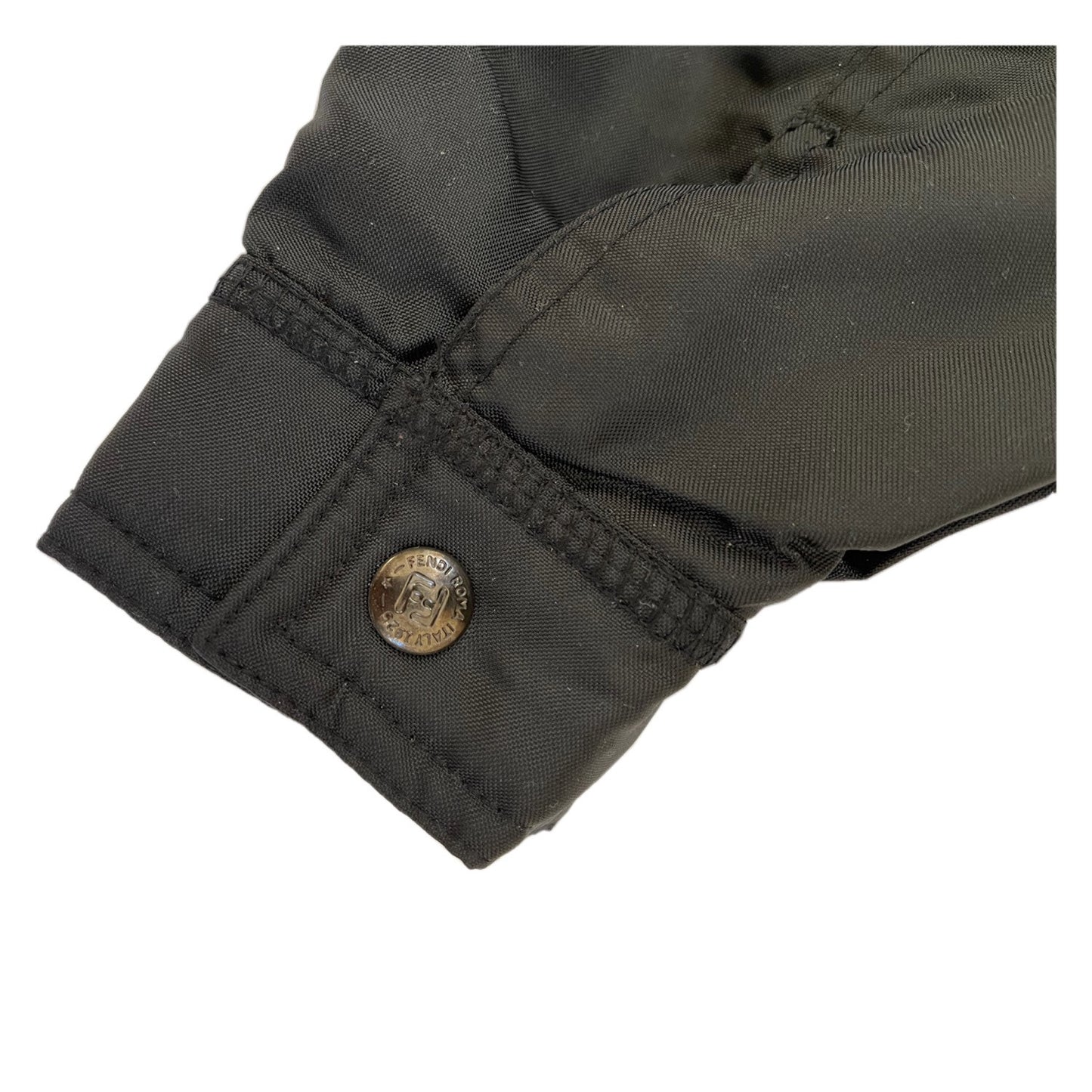 Fendi Nylon Button Down Trucker Jacket W Mesh Logo