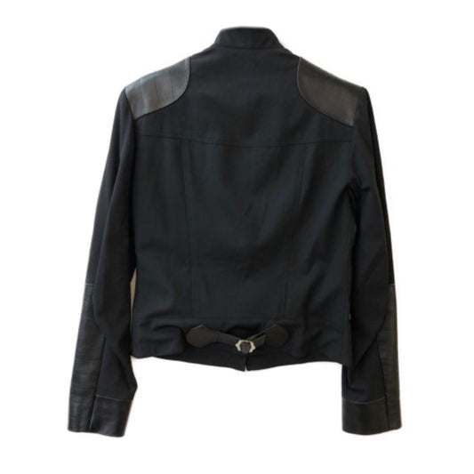 Christian Dior Leather Shoulder Elbow Patch Motor Jacket