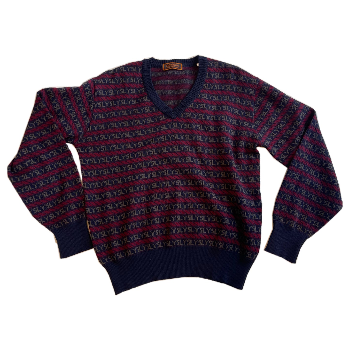 Yves Saint Laurent Logo V Neck Jumper
