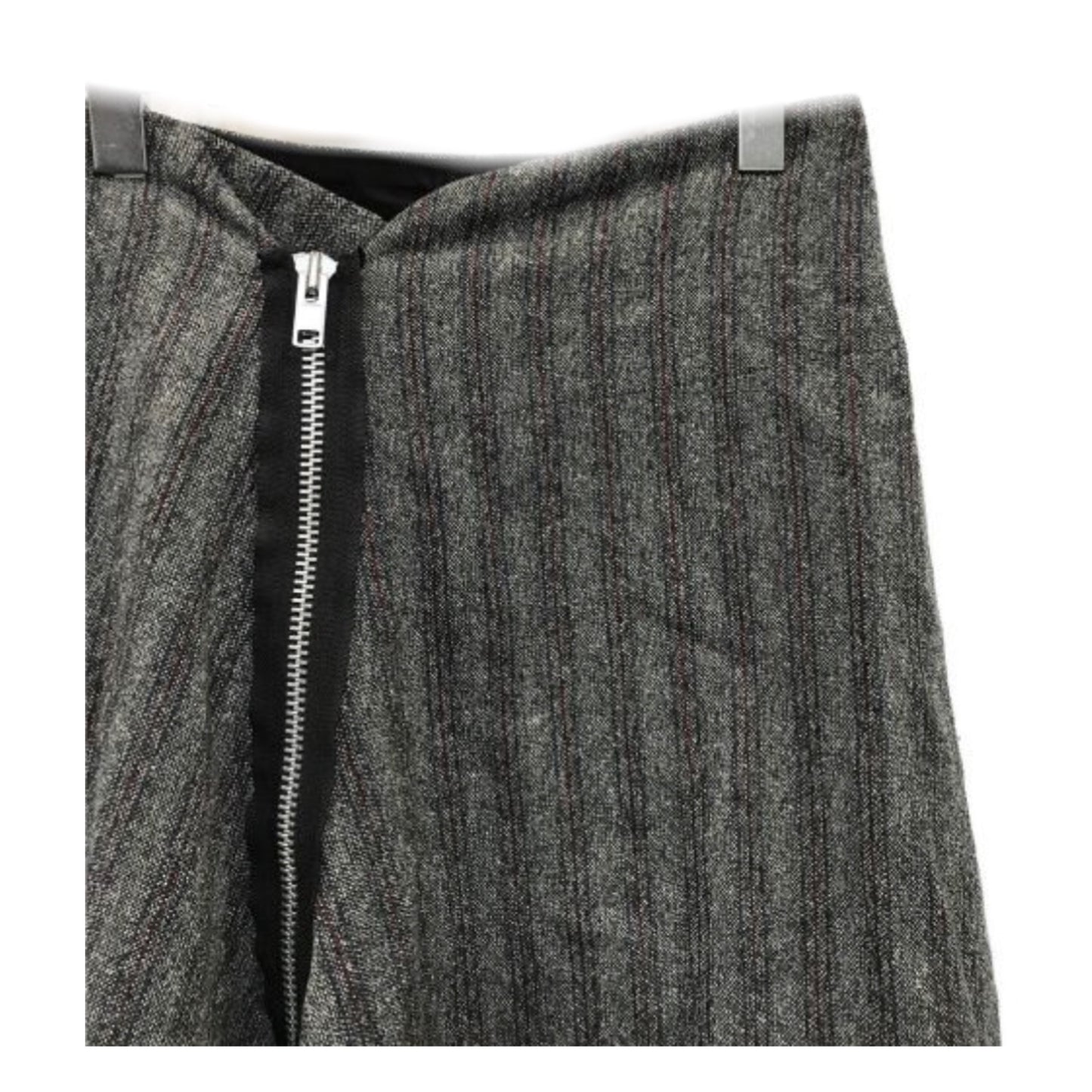 Tricot Comme Des Garcons Stripe Wool Raw Zipper Midi Skirt
