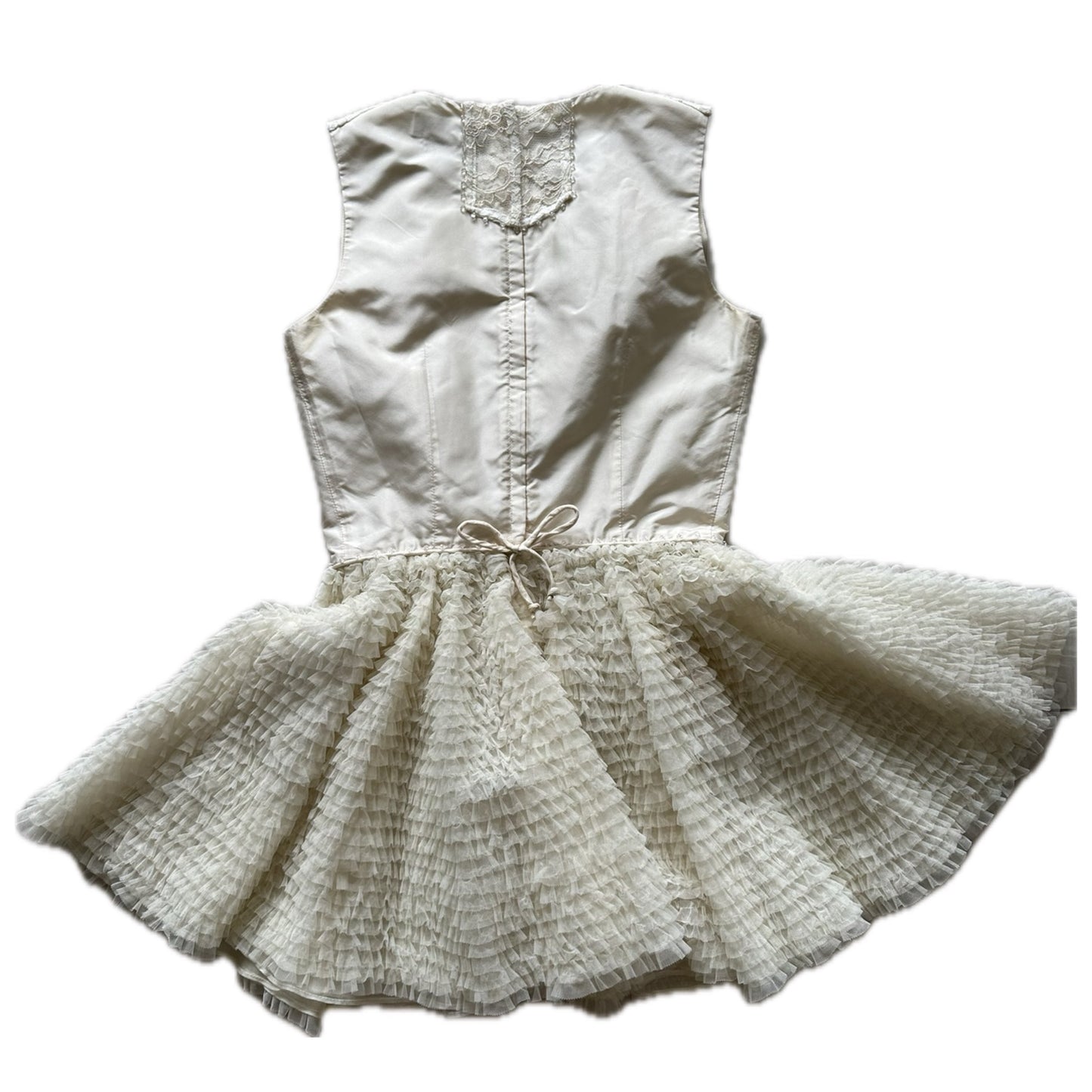 Red Valentino Diamante Beaded Ruffle Tulle Skirt Babydoll Dress