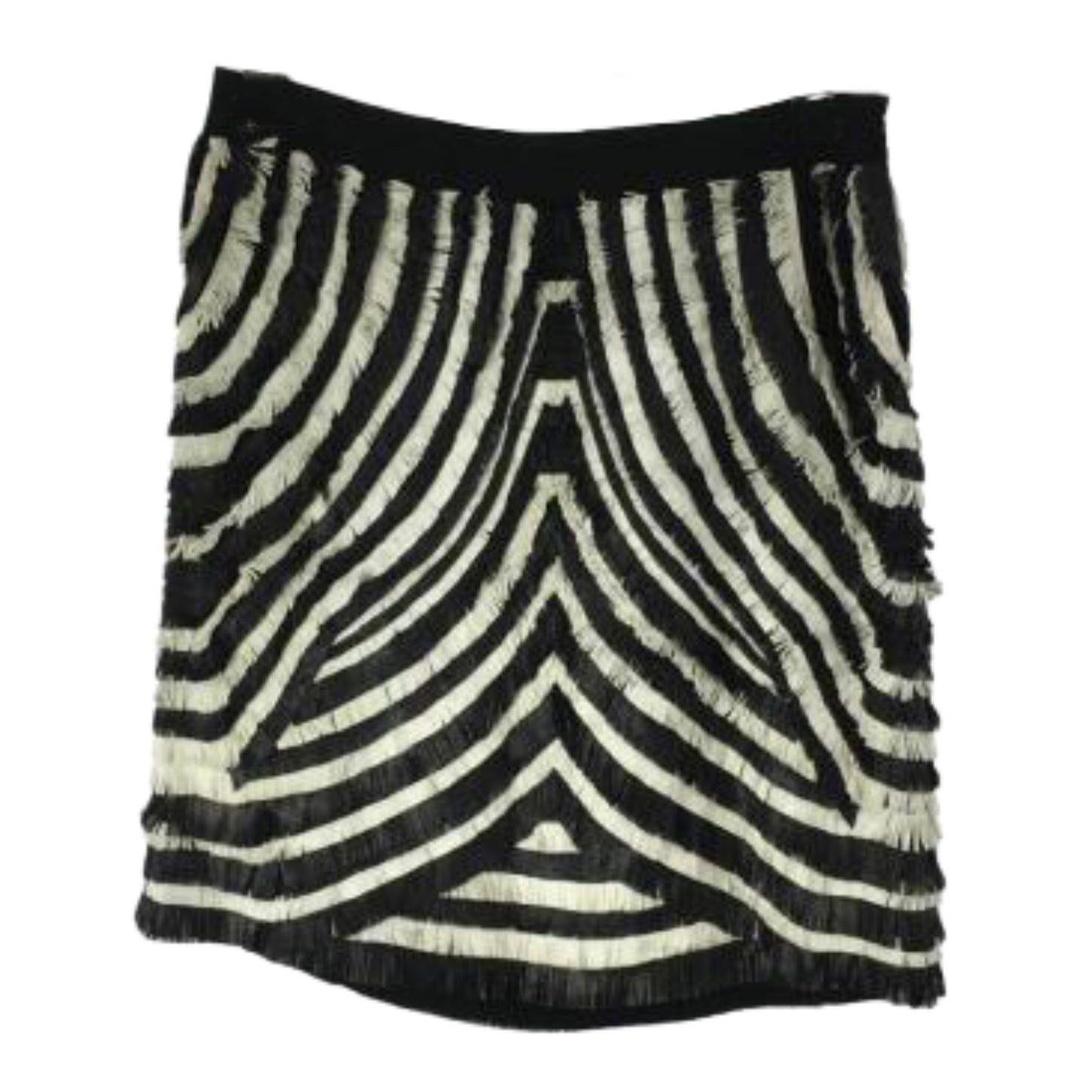 Gucci Zebra Leather Fringe Mini Skirt