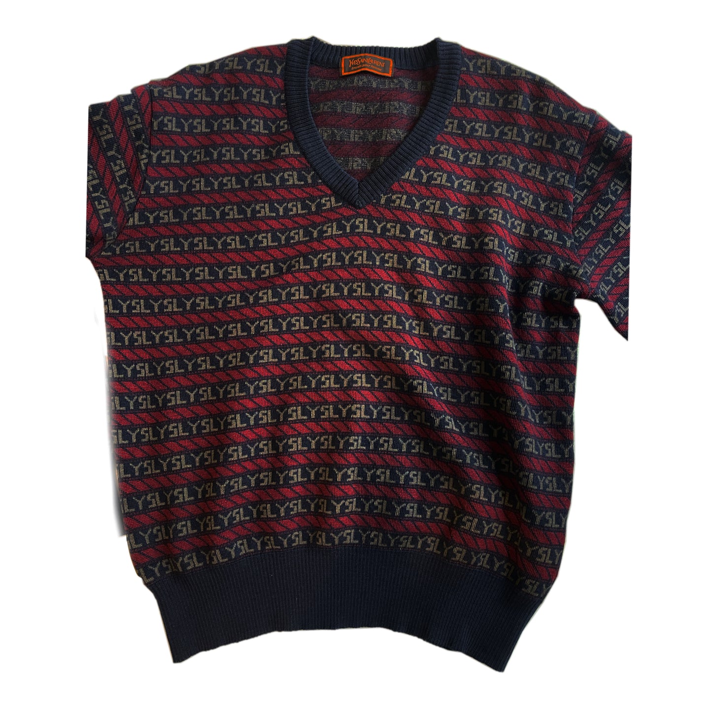 Yves Saint Laurent Logo V Neck Jumper