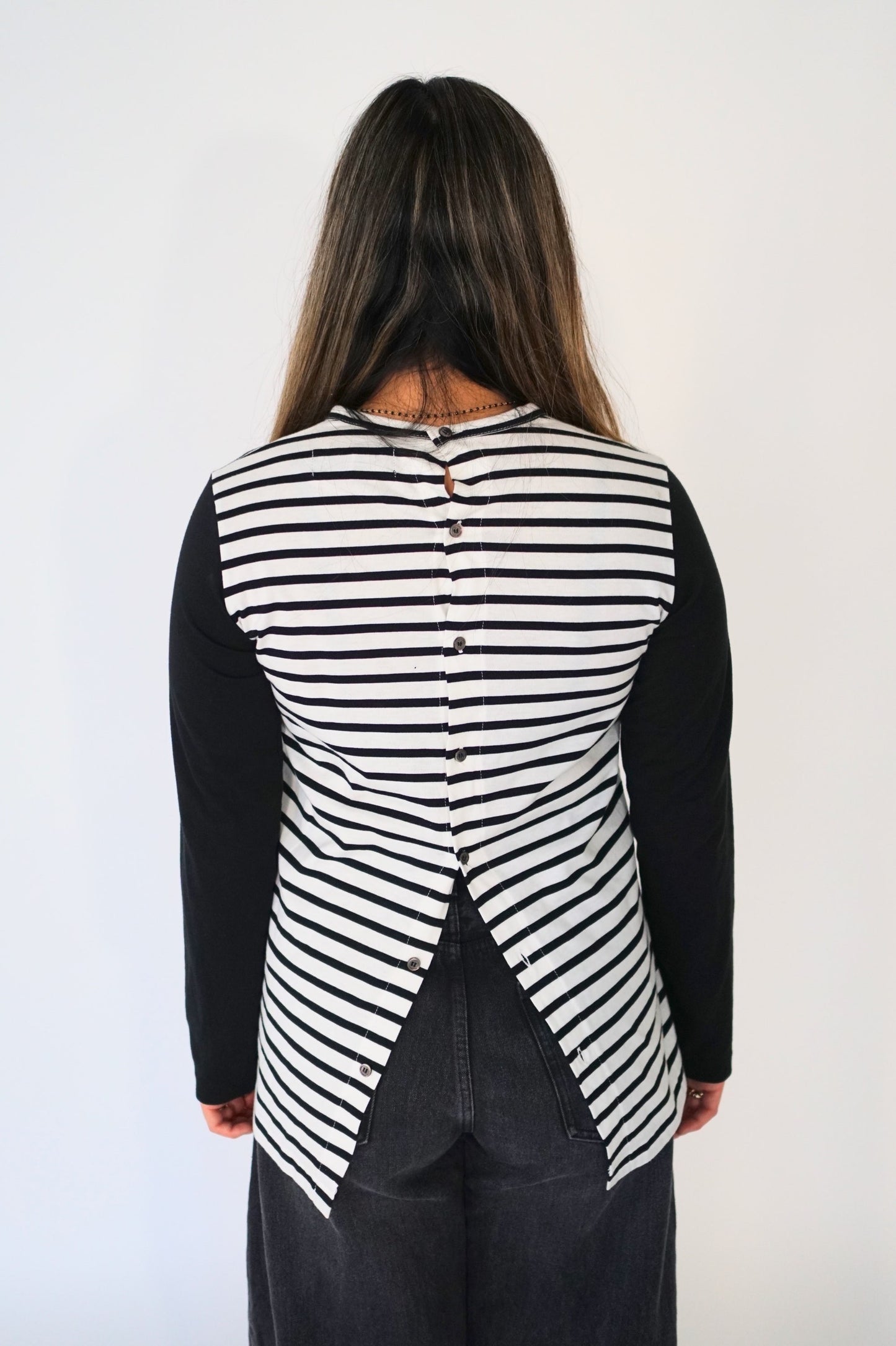 Tricot Comme Des Garcons Lace Bra Graphic Print Stripe LS Tee