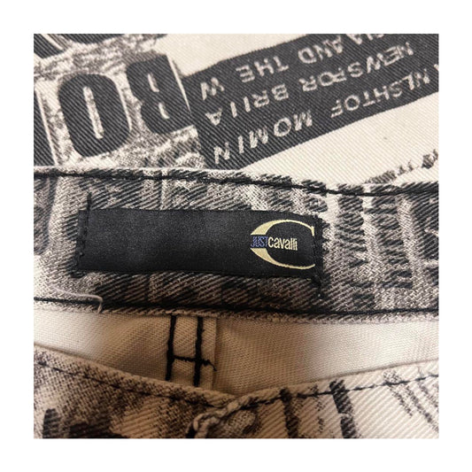Roberto Cavalli Graffiti Newspaper Font Jeans