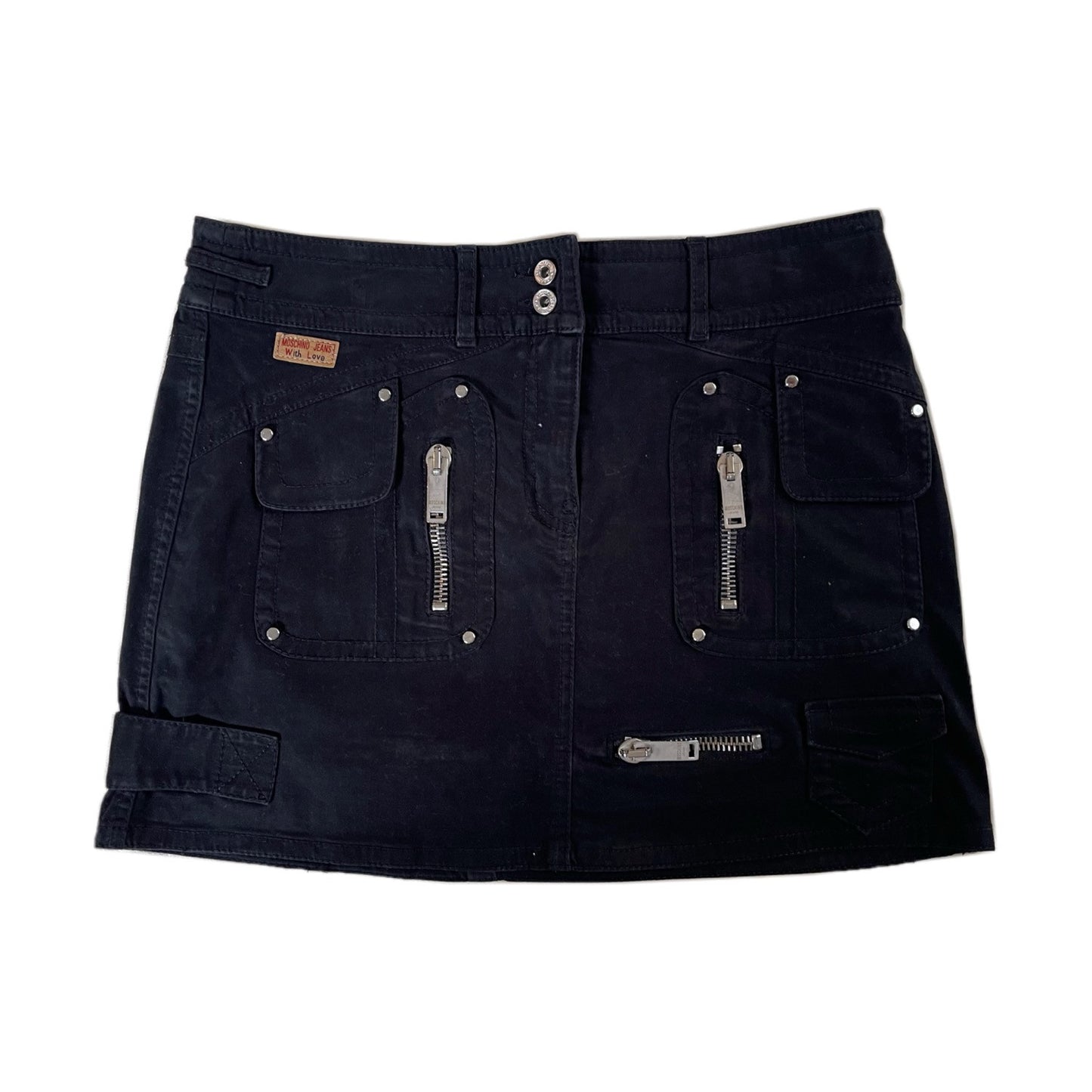 Moschino Jeans Utility Zipper Mini Skirt