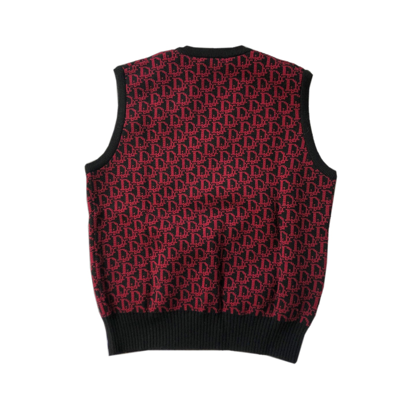 Christian Dior Black/Pink Trotter Monogram Knit Vest