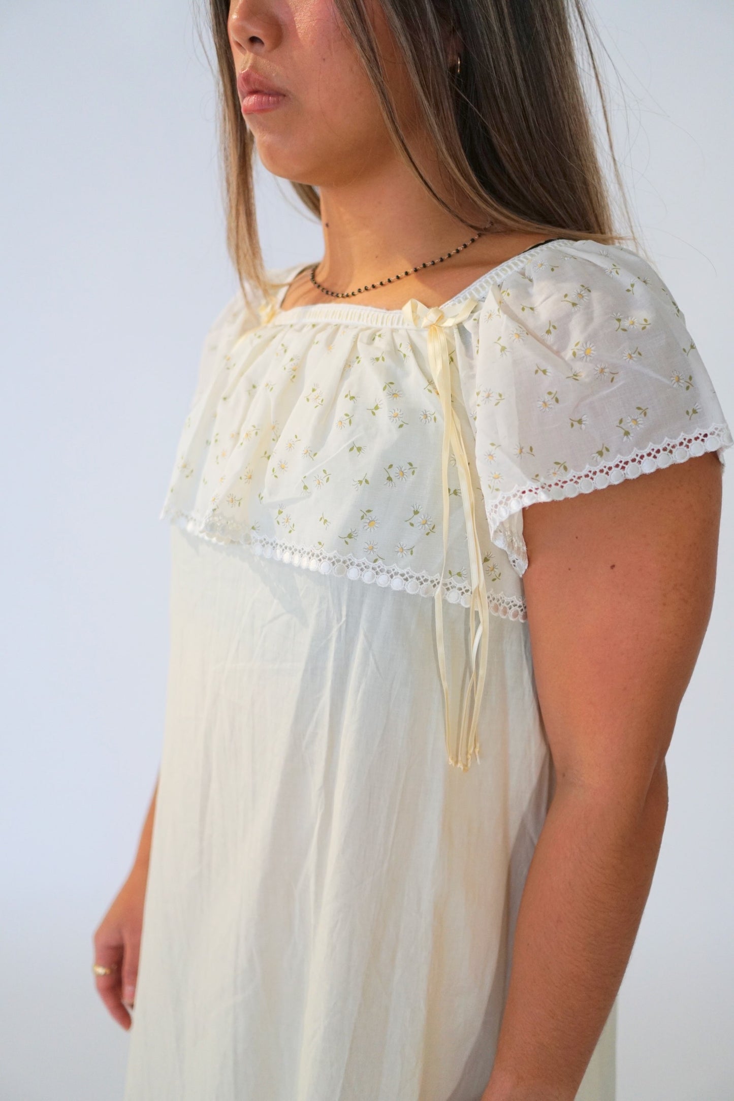 Christian Dior Floral Sless Ribbon Night Gown Dress