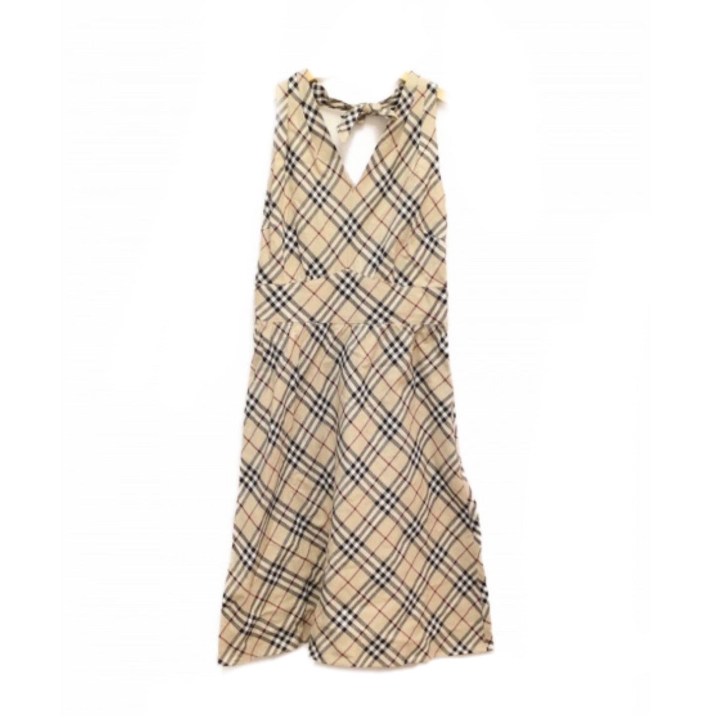 Burberry Blue Label Beige/Black Nova Check Halterneck Babydoll Dress Dress