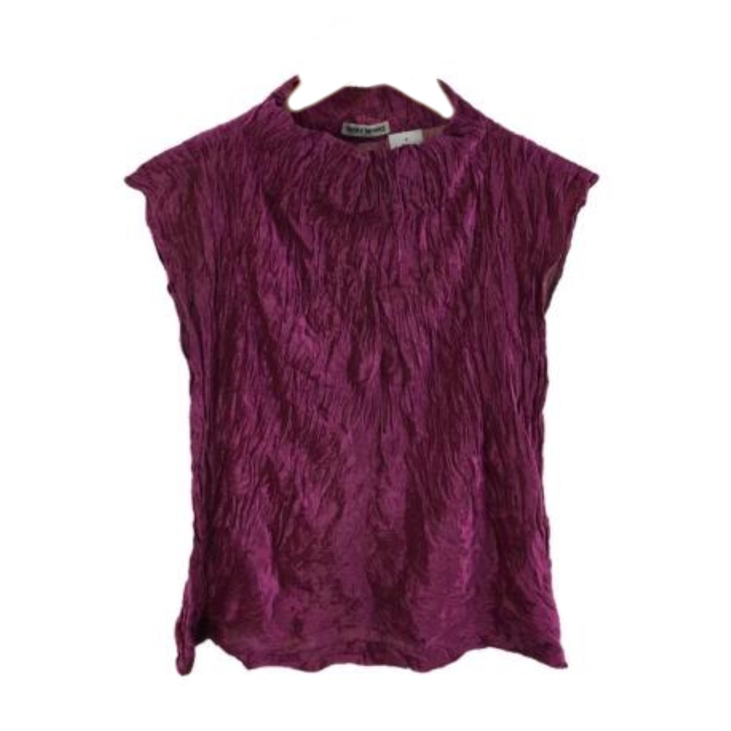 Issey Miyake Velour Wrinkle Turtleneck Sless Top