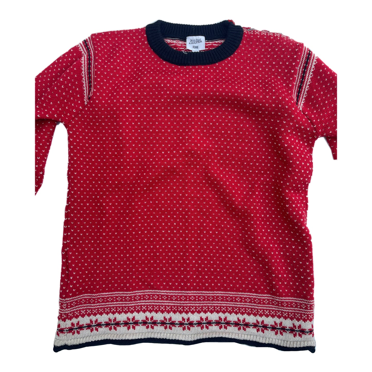 Jean Paul Gaultier Love Heart Argyle Knit Sweater