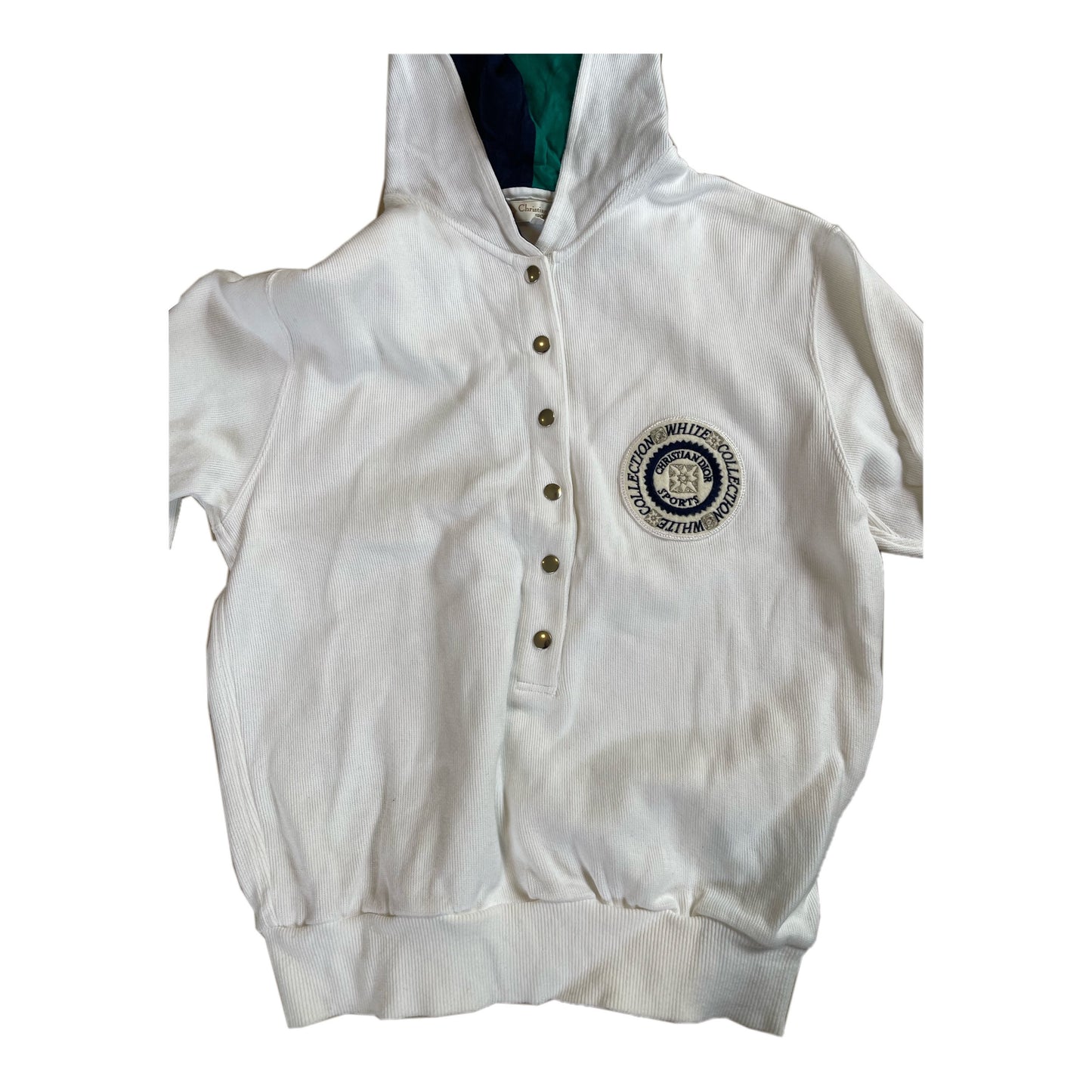 Christian Dior Sports 1/2 Button Down LS Knit Hoodie Jumper