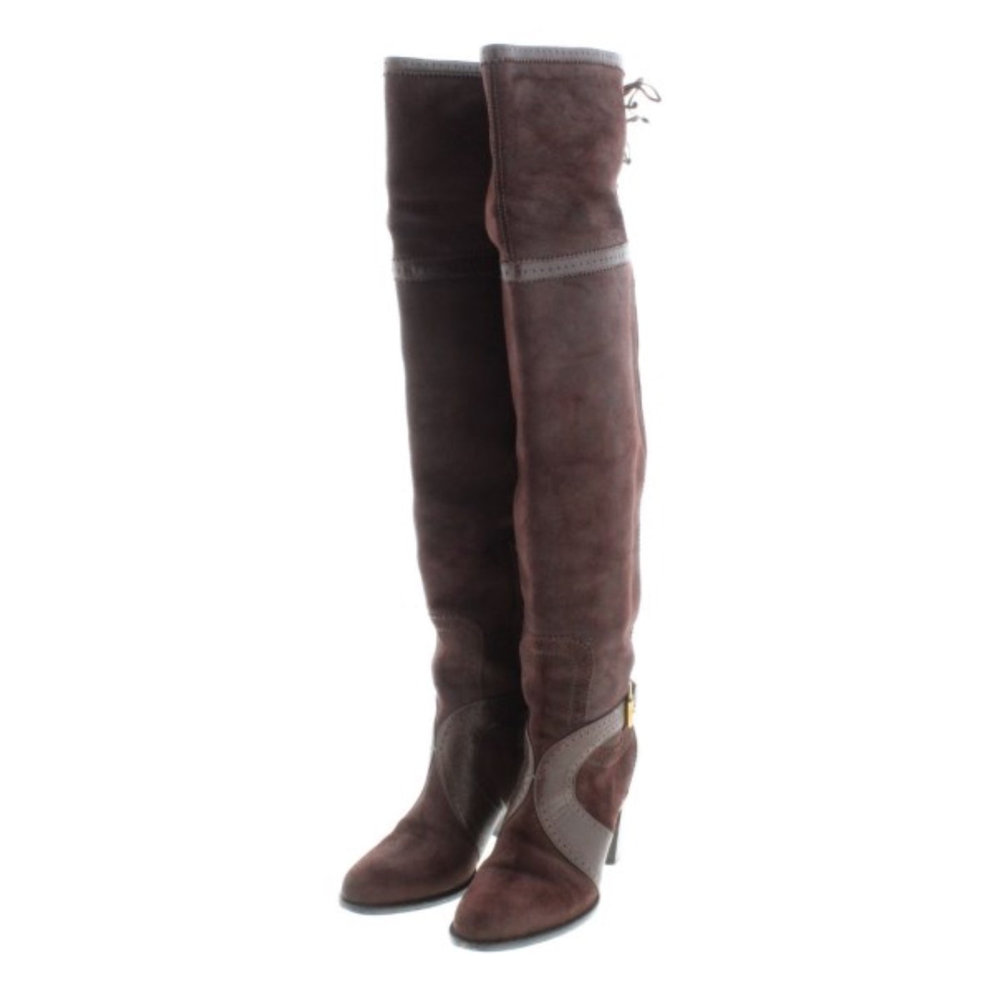 Christian Dior Leather Knee High Lace Back Boots