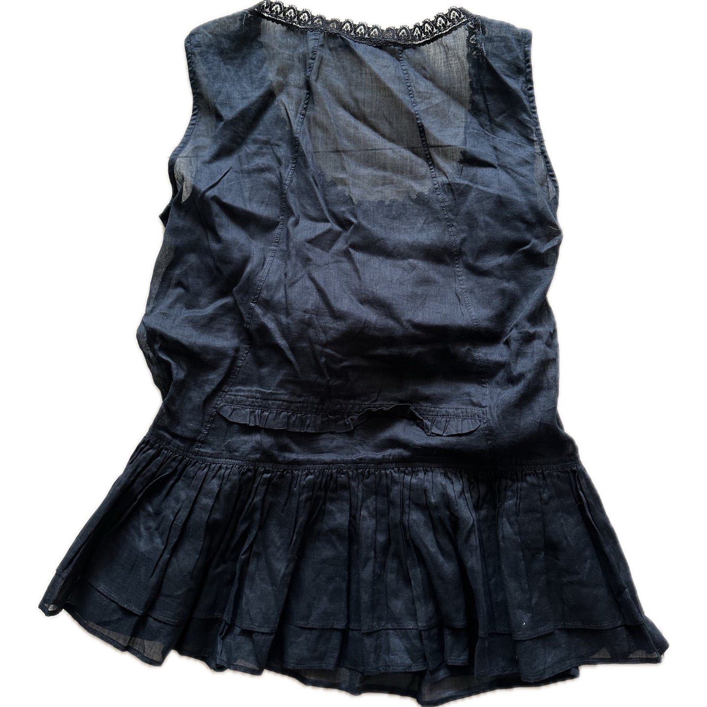 Prada Scoop Neck Peplum Button Down Sless Blouse
