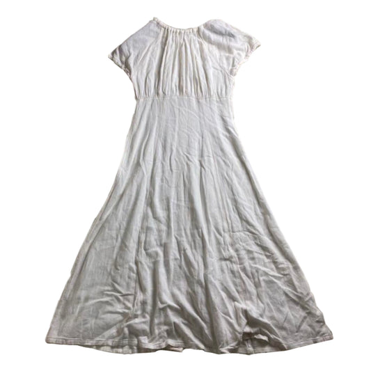 Moschino Linen Blend Cap Sleeve Button Down SS Midi Dress