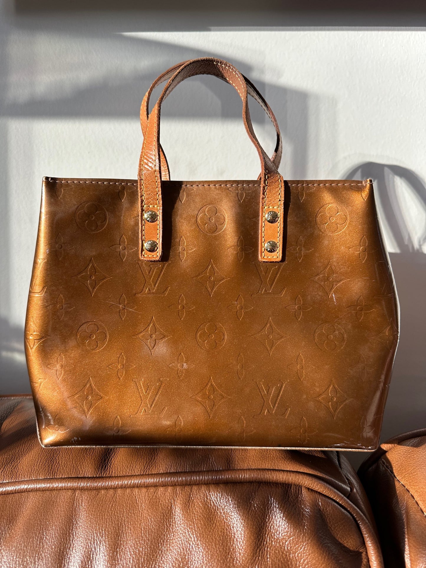 Louis Vuitton Bronze Vernis Enamel Monogram Handbag