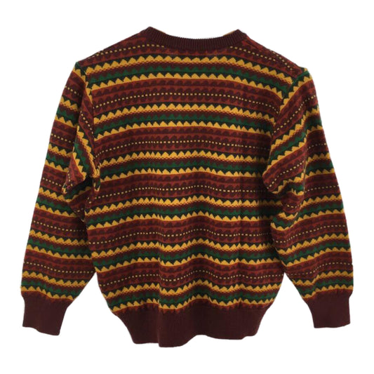 Yves Saint Laurent Logo Stripe Pattern Knit Sweater