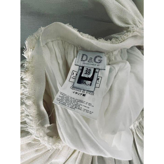 Dolce & Gabbana Mini Fray Pleat Anglaise Trim Skirt