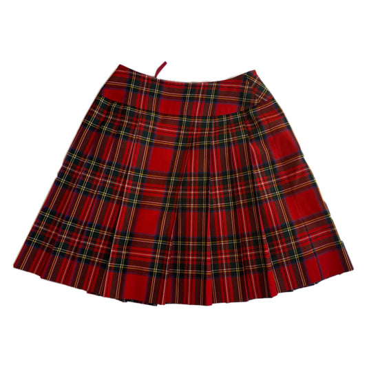 Yves Saint Laurent Tartan Pleated Mini Skirt