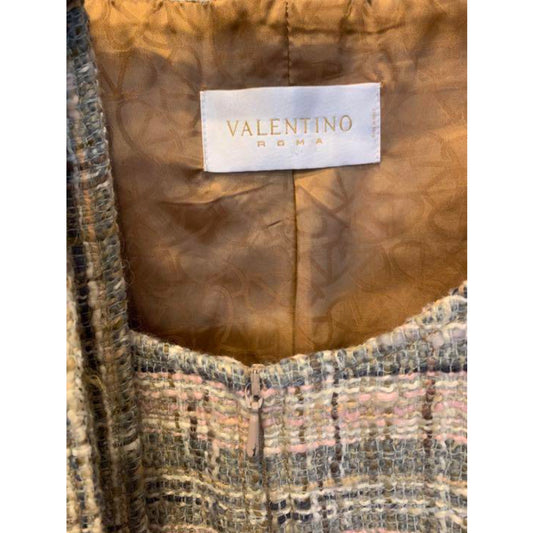 Valentino Scoop NeckTweed Zip Jacket